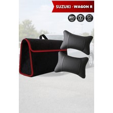 Automod Suzuki Wagon R Uyumlu Spor Model Koltuk Yastığı Bagaj Çantası Lüks Siyah Renk