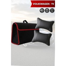 Automod Volkswagen T5 Uyumlu Spor Model Koltuk Yastığı Lüks Bagaj Çantası Siyah Renk
