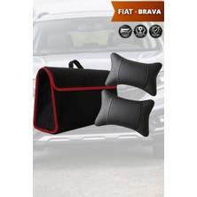 Automod Fiat Brava Uyumlu Spor Model Koltuk Yastığı Lüks Bagaj Çantası Siyah Renk