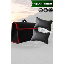 Automod Nissan Cherry Uyumlu Spor Model Koltuk Yastığı Bagaj Çantası Lüks Siyah Renk