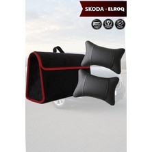 Automod Skoda Elroq Uyumlu Spor Model Lüks Bagaj Çantası Koltuk Yastığı Siyah Renk