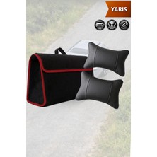 Automod Yaris Uyumlu Spor Model Lüks Koltuk Yastığı Bagaj Çantası Siyah Renk