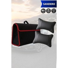 Automod Sandero Uyumlu Koltuk Yastığı Bagaj Çantası Lüks Spor Model Siyah Renk