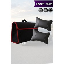 Automod Skoda Fabia Uyumlu Spor Model Koltuk Yastığı Lüks Bagaj Çantası Siyah Renk