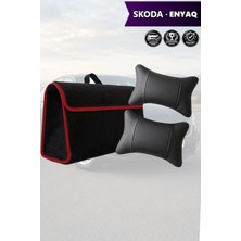 Automod Skoda Enyaq Uyumlu Spor Model Lüks Koltuk Yastığı Bagaj Çantası Siyah Renk