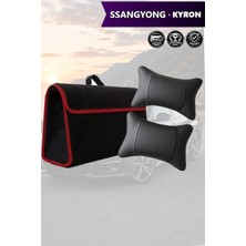 Automod Ssangyong Kyron Uyumlu Bagaj Çantası Lüks Spor Model Koltuk Yastığı Siyah Renk