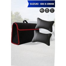 Automod Suzuki Sx4 Scross Uyumlu Spor Model Koltuk Yastığı Lüks Bagaj Çantası Siyah Renk