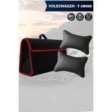 Automod Volkswagen Tcross Uyumlu Lüks Spor Model Bagaj Çantası Koltuk Yastığı Siyah Renk