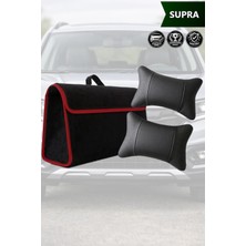 Automod Supra Uyumlu Lüks Spor Model Koltuk Yastığı Bagaj Çantası Siyah Renk