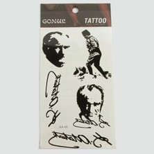 Zero Land Shophnrl Mustafa Kemal Atatürk Tattoo Dövme Sticker Beyaz