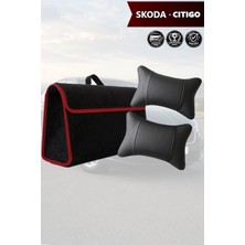 Automod Skoda Citigo Uyumlu Spor Model Lüks Koltuk Yastığı Bagaj Çantası Siyah Renk