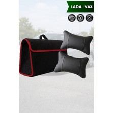 Automod Lada Vaz Uyumlu Lüks Koltuk Yastığı Spor Model Bagaj Çantası Siyah Renk