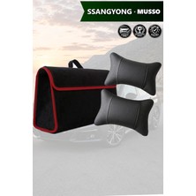 Automod Ssangyong Musso Uyumlu Koltuk Yastığı Spor Model Bagaj Çantası Lüks Siyah Renk