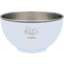 Zebra Thailand Zebra Renkli Çelik Erişte ve Çorba Kasesi 15 cm Darling, Tavşan Desenli, Açık Mavi
