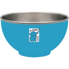 Zebra Thailand Zebra Renkli Çelik Erişte ve Çorba Kasesi 15 cm Darling, Fil Desenli, Mavi