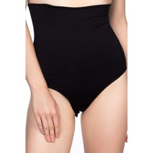 Çamaşır Kenti Siyah Double Yüksek Bel Çıtçıtlı  Slip Korse