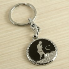Zero Land Shophnrl Ay Yıldız Kemal Atatürk Metal Anahtarlık Siyah