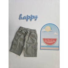HC Happy Children Yeşil Kanvas Kargo Cepli Şort
