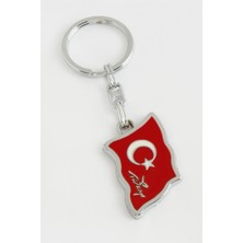 Zero Land Shophnrl Ay Yıldız Metal Anahtarlık Kırmızı