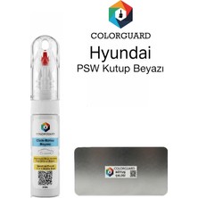 COLORGUARD Hyundai Psw Kutup Beyazı İğneli ve Fırçalı Özel Tasarım Şişe Rötuş Boyası ve Profesyonel Rötuş Çeliği Seti