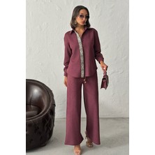 Very Moda Şerit Detaylı Scuba Süet Pantolon | F1972