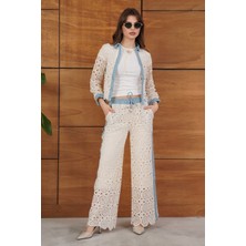 Very Moda Kot Detaylı Dantel Pantolon | F1759