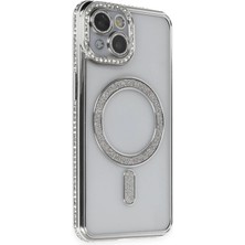 Kmrsfres Newface Iphone 13 Kılıf Joke Simli Magneticsafe Kılıf - Gümüş