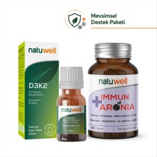 Natuwell Vitamin D3K2 Damla 20 ml ve Immun + Aronia 60 Tablet