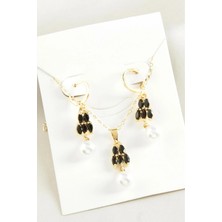 Zero Land Shophnrl Inci Zirkon Taşlı Set Kolye Sarı