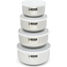 Zebra Thailand Zebra Paslanmaz Çelik Saklama Kabı Seti 4'lü 12-18 cm Extra