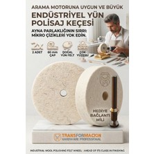 Transformacion 2+1 Polisaj Keçesi + Bağlantı Aparatı 80mm | Sert Yün Disk | Metal, Altın, Gümüş için Ayna Parlaklığı 723185