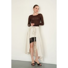 Very Moda Dantel Detaylı Saten Etek | D2976