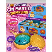 Abnturk 1 Adet Squishy Çin Mantısı Renkli Simli Sürpriz Sukuşi Oyuncak Yumuşak Stres Oyuncağı 9cm Büyük Boy