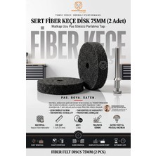 Transformacion Sert Fiber Keçe Disk 75mm (2 Adet) Mandren Adaptörlü Matkap Ucu Pas Sökücü Parlatma Taşı 723237