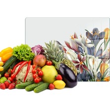 Reflexa Cam Kesme Tahtası Renkli Çiçek Desenli Çok Amaçlı 35 x 25 cm