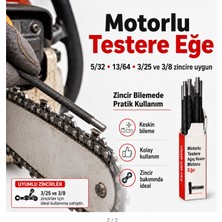 Algarıde Eng Motorlu Testere Eğe Seti 12'li  5.2 mm 14/64"  3/25 ve 3/8 Ayak Zincirler Yuvarlak Eğe