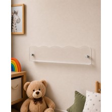 Osea Reklam Organizasyon Şeffaf Kitaplık, Dalgalı Kesim 3 mm Plexi Akrilik Kitaplık, 30-50-70 cm