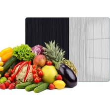 Reflexa Cam Kesme Tahtası Siyah Beyaz Ahşap Desenli Çok Amaçlı 35 x 25 cm