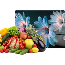 Reflexa Cam Kesme Tahtası Renkli Çiçek Desenli Çok Amaçlı 35 x 25 cm