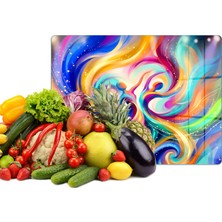 Reflexa Cam Kesme Tahtası Renkli Figür Tasarımlı Çok Amaçlı 35 x 25 cm