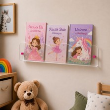 Osea Reklam Organizasyon Şeffaf Kitaplık, Dalgalı Kesim 3 mm Plexi Akrilik Kitaplık, 30-50-70 cm