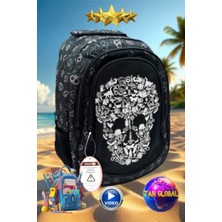 TAN EXPRESS Lüx Okul Sırt Çantası Üç Gözlü Ortaokul Lise Unisex 44X30X20 cm 1 Adet (Videolu)
