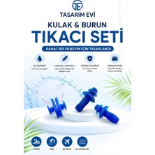 Tasarım Evi Yüzücü Kulak Tıkacı+ Burun Tıkacı Deniz Havuz Yüzme Tıkaç Seti Takımı