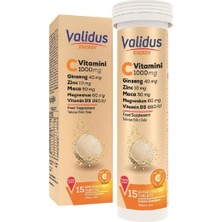 Enerji C Vitamini 1000 Mg + Ginseng + Çinko + Maca Efervesan Tablet