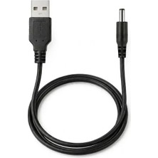 USB Girişli 1m Dc 3.5mm x 1.35MM İnce Uçlu Şarj Kablosu Tablet Uyumlu Güç Adaptörü