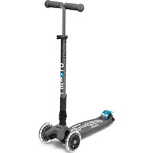 Maxi Deluxe Katlanabilir LED 3 Tekerlekli Scooter, Volcano Gri, 5-12 Yaş