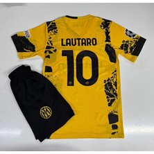 Inter 2024/25 Yeni Sezon Lautaro Martinez Alternatif Çocuk Forması 2'li Set (Yellow)