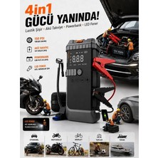 Deanb Çantalı 12000MAH 1200A 150PSI Akü Takviyeli Oto Bisiklet Motosiklet Hava Kompresörü Lastik Şişirme Pompası