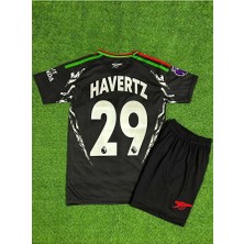Arsenal 2024/25 Yeni Sezon Kai Havertz Deplasman Çocuk Forması 2'li Set (Black)
