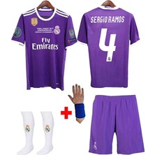 Real Madrid 2017 Cardiff Şampiyonlar Ligi Finali Sergio Ramos Çocuk Forması 4'lü (Armalı Set)